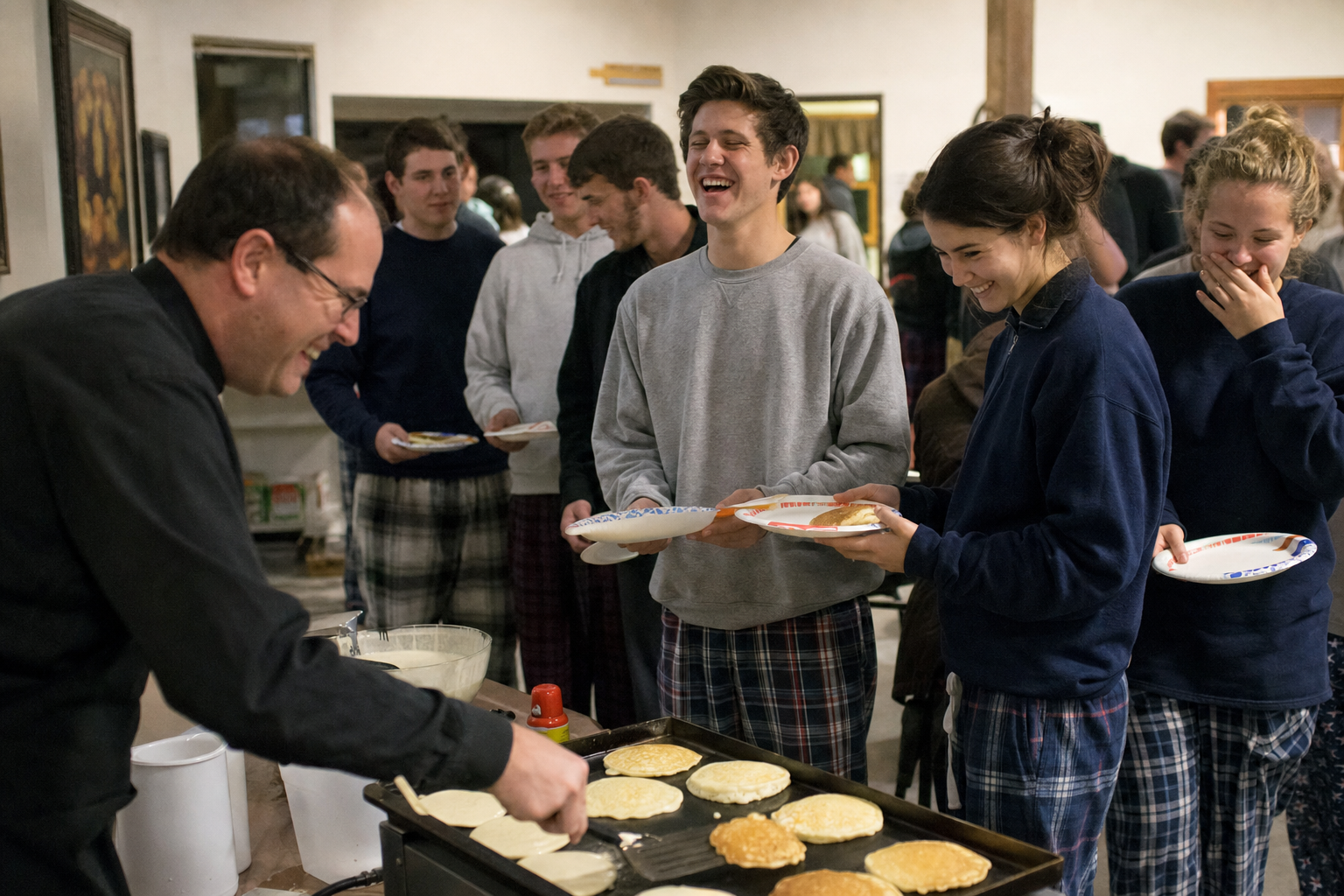 Exam-week pancakes, 11 PM