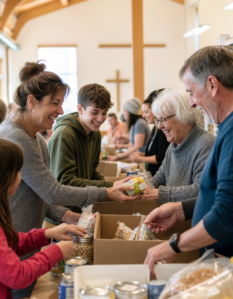 Saturday mornings at the food pantry